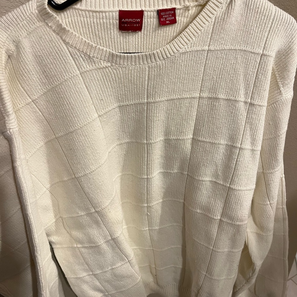 ARROW MEN'S  Cream PULLOVER SWEATER  EXTRA LARGE